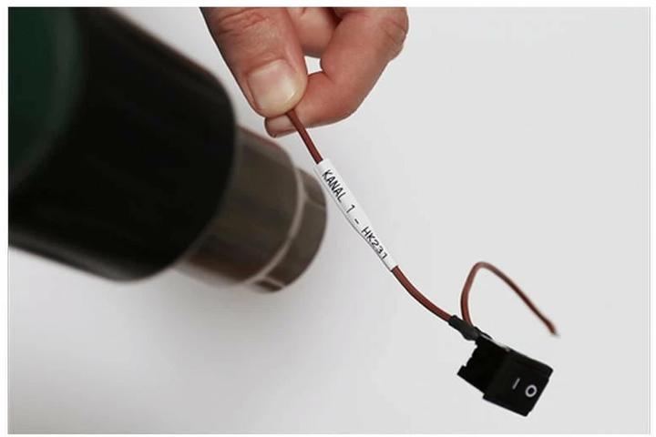 Actual product image Brother Heat Shrink Tube black/white (1.12 cm, Black)
