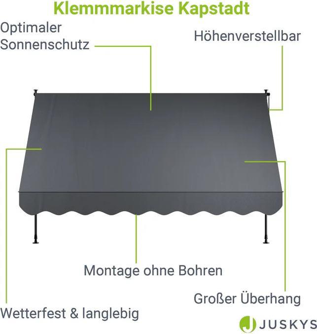 Image du produit Juskys Klemmmarkise Kapstadt (3 m)