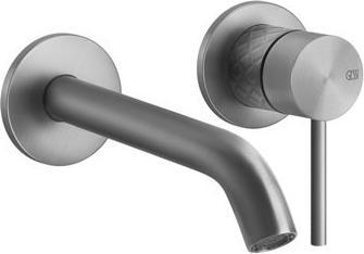 Gessi 316 Intreccio finish-mounting set for concealed single-lever basin mixer, single rosettes D65
