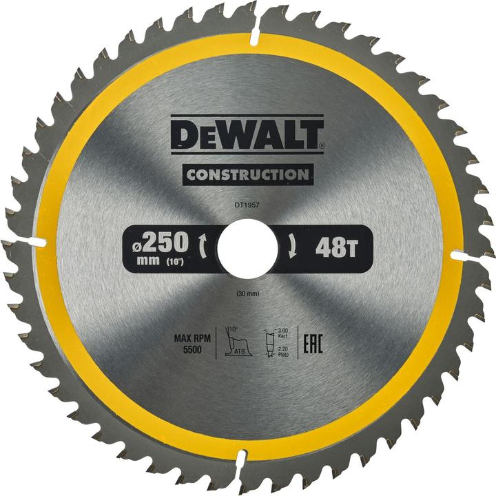 Actual product image DeWalt Circular saw blade stat. 250/30mm 48WZ