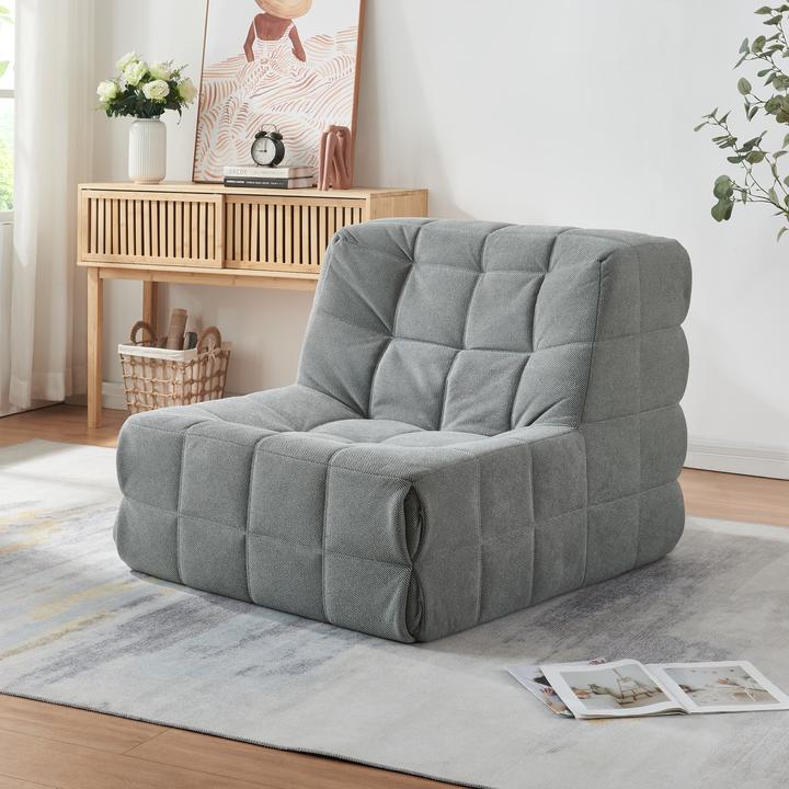 Produktbild En.Casa Bodensessel Koskyvn 75x90x100 cm Textil Grau