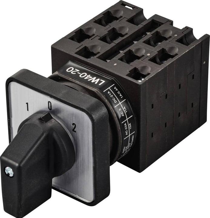 Tru Components TC-LW40-20 D404/4A48I Nockenschalter 20 A 690 V 2 x 45 ° Schwarz