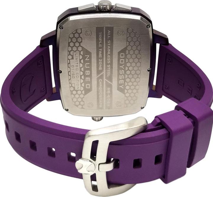 Actual product image Nubeo NB-6084-06 Men's watch Odyssey Triple Time-Zone Limited 58mm 5ATM (Chronograph)