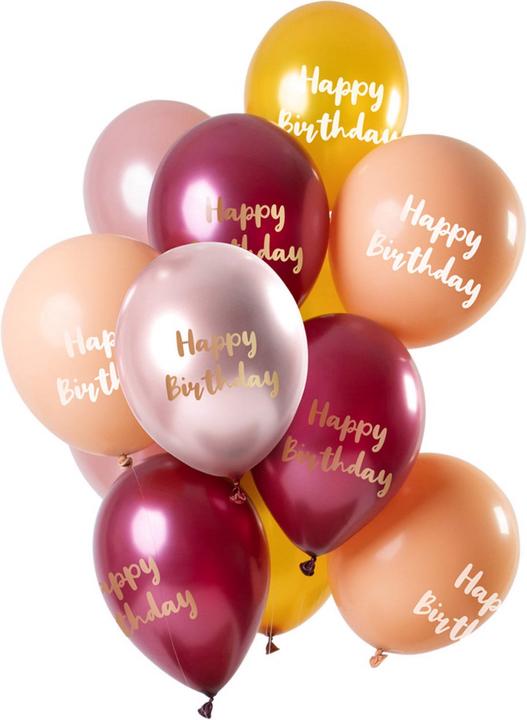 Actual product image Folat Happy Birthday Balloon Set (12 x)