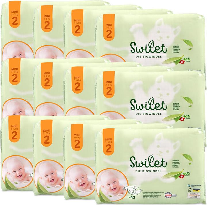 Image du produit Swilet La couche bio Mini (Taille 2, Pack mensuel, 504 pièce(s))