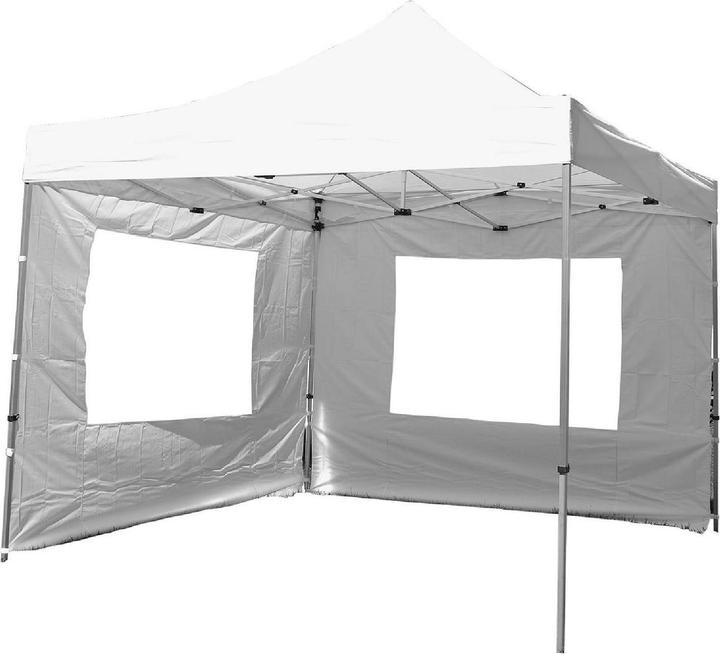 Produktbild VCM PROFI Falt Pavillon Partyzelt mit 4 Seitenteilen 3x3m weiss wasserdichtes Dach (300 cm, 300 cm)