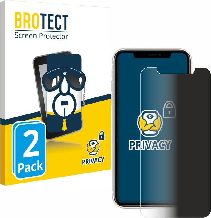 Productafbeelding BROTECT Anti-spionnetje privacyfolie Beschermfolie tegen blauw licht (2 Stuk, Apple iPhone 11)