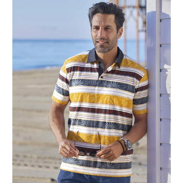 Produktbild Atlas For Men Gestreiftes Poloshirt Korinth (L)