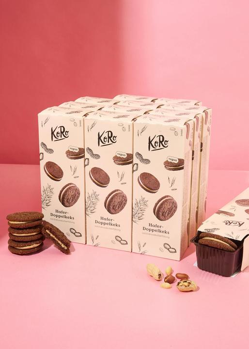 Produktbild KoRo Runder knuspriger Keks mit Hafer und Erdnussbutterfüllung (2160 g)