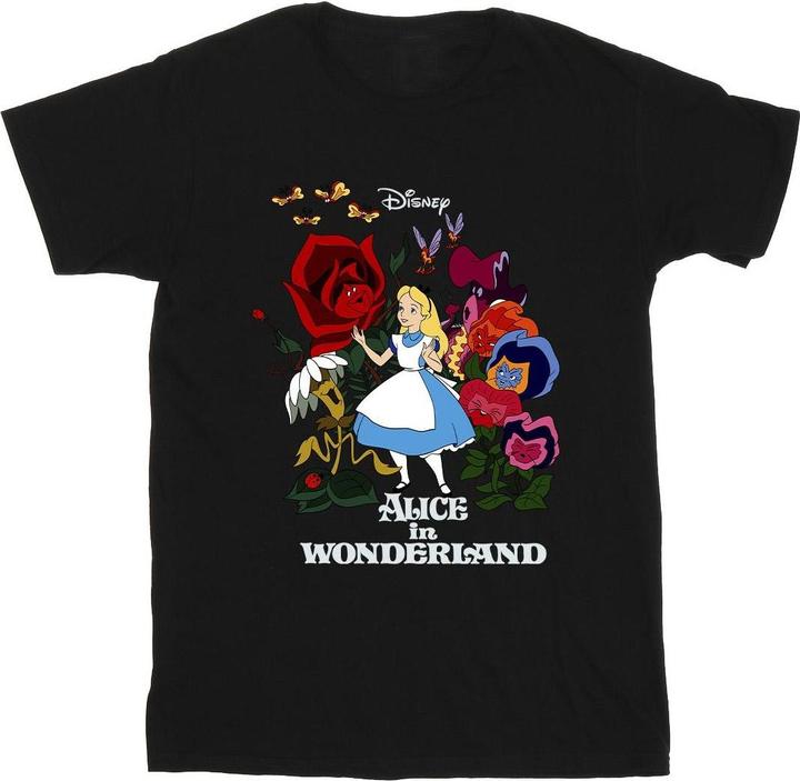 Image du produit Disney T-shirt en coton pour filles Alice au pays des merveilles avec fleurs (152, 158)
