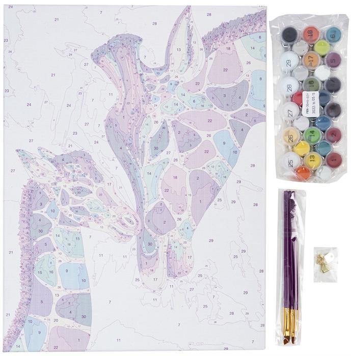 Immagine prodotto Craft Buddy Set di quadri Painting by Numbers 30x40cm Giraffe colorate