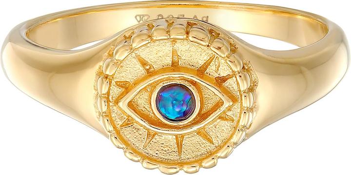 Image du produit Elli Bague sceau Evil Eye Blue opale synthétique 925 argent (52, Argent 925)