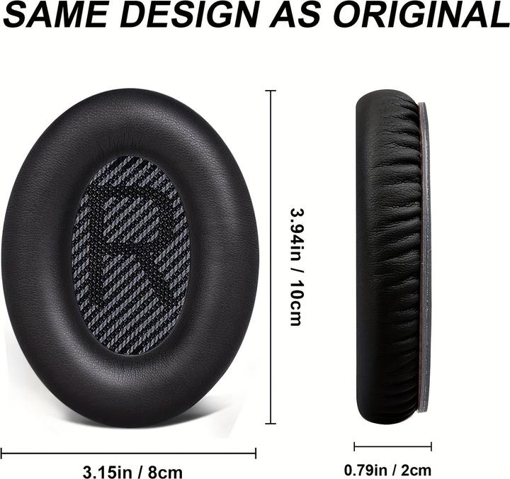 Produktbild PhoneLook Ersatz-Ohrpolster für Bose QuietComfort QC2/QC15/QC25/QC35/QC45/SoundLink/SoundTrue (SoundLink, SoundTrue)