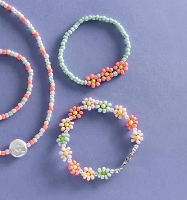 Produktbild Topp Perlen-Schmuckset Sweet Flowers