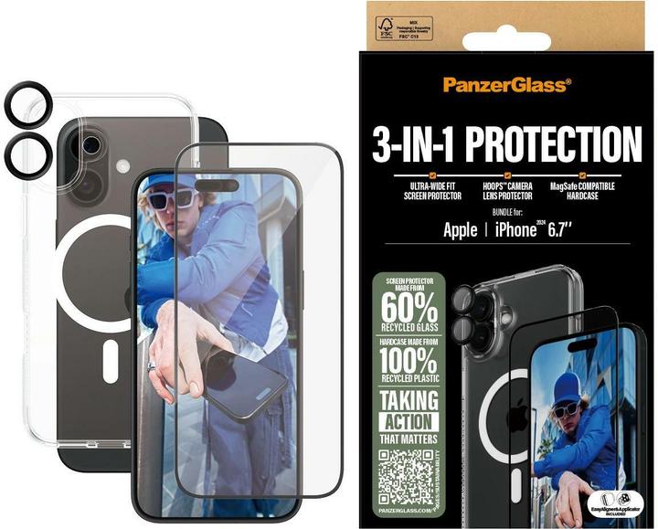Image du produit PanzerGlass Bundle Ultra Wide FIt Glass + Case + Lens (1 pièce(s), Apple iPhone 16 Plus)