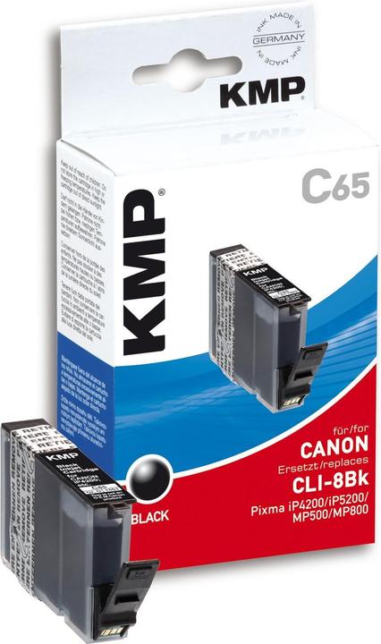 Produktbild KMP C65 Tintenpatrone kompatibel mit Canon CLI-8 BK (BK)