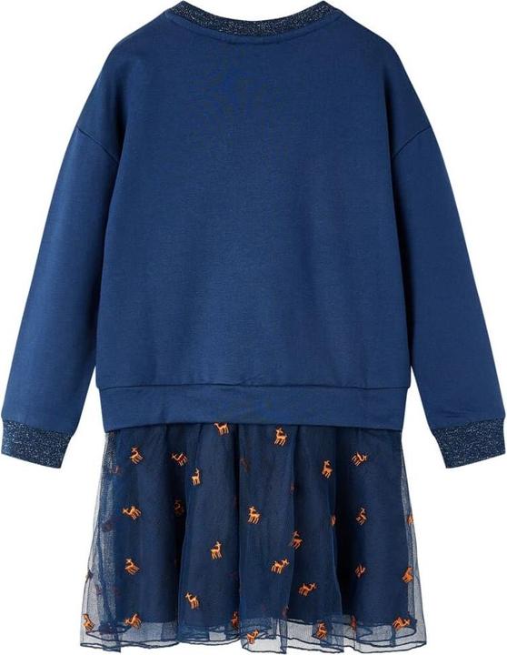Produktbild VidaXL Kinderkleid mit Langen Ärmeln Marineblau 92,Material: 95 (92)
