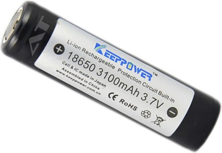 Actual product image Keeppower Battery 18650, protected (1 pcs., 18650, 3100 mAh)