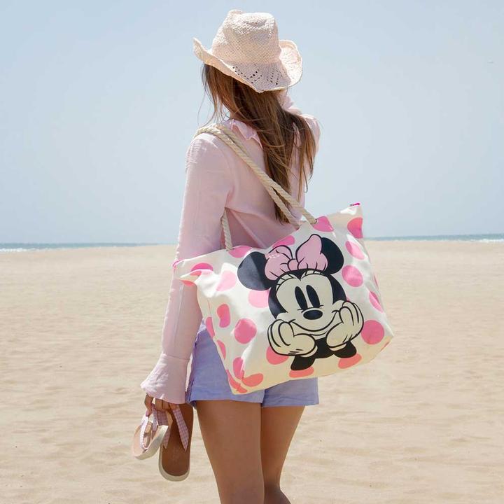 Actual product image Karactermania Minnie Mouse Dots Soleil beach bag, pink, 52 x 37 cm