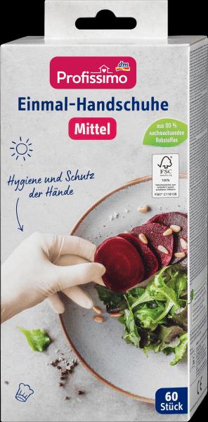 Image du produit dm Profissimo Gants jetables latex blanc moyen (M)