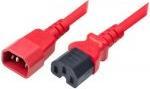 Produktbild Générique POWERCORD EXTENSION IEC C14 TO IEC C15 RED - 1.8M (1.80 m)
