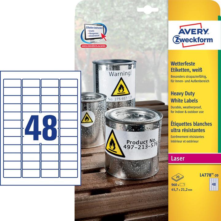 Produktbild Avery Wetterfeste Folien-Etiketten