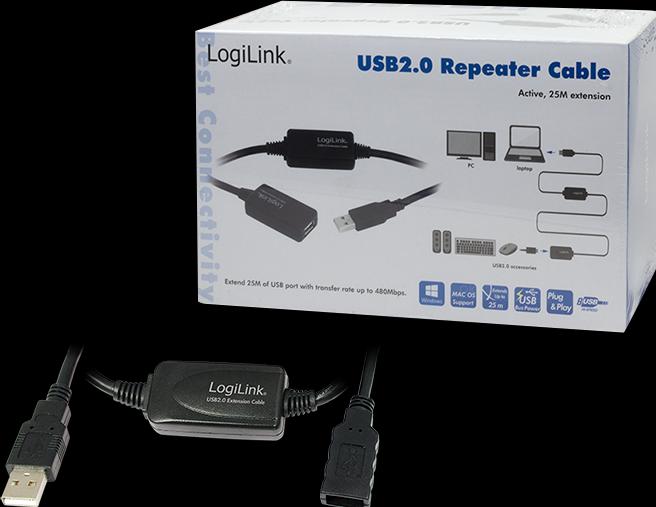 Actual product image LogiLink USB A - A (25 m, USB 2.0)