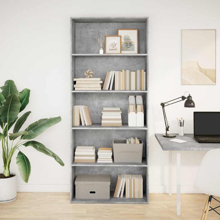 Immagine prodotto VidaXL Bücherregal Bücherschrank Standregal Raumteiler Betongrau Holzwerkstoff (80 x 30 x 189 cm)