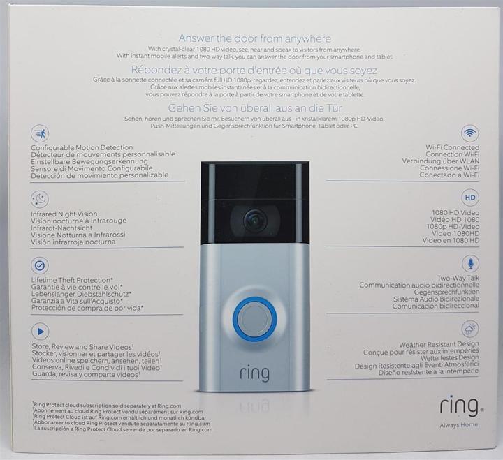 Produktbild Ring Video Doorbell 2 (App, WLAN, Kabellos, Kabelgebunden)