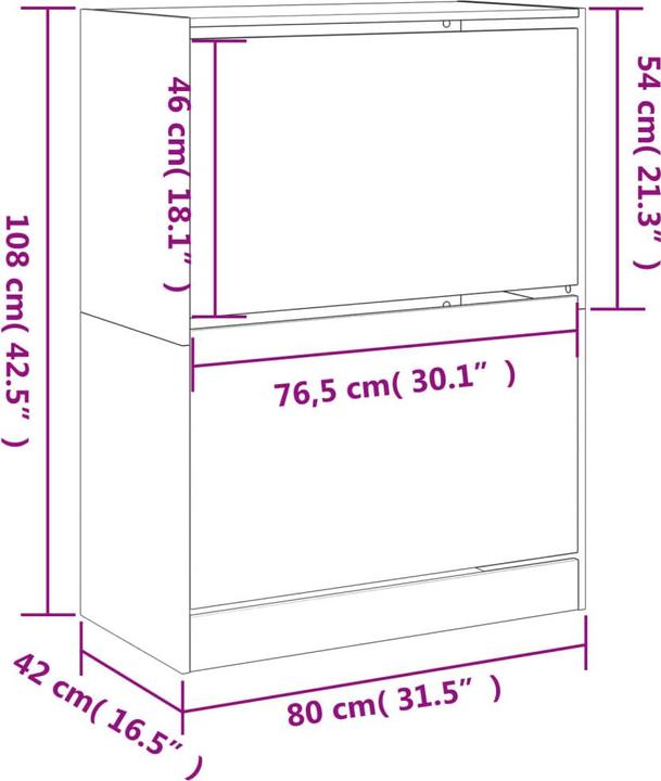 Produktbild VidaXL Nalani (80 x 42 x 108 cm)