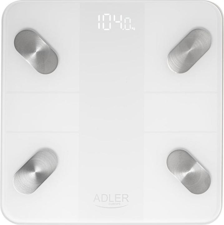 Adler Smart Bathroom Scale | AD 8186w | Maximum weight (capacity) 180 kg | Accuracy 100 g | Body Mass Inde (180 kg)