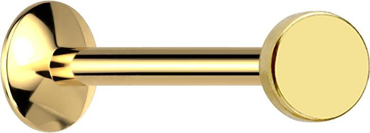Star Piercing Micro UFO Labret Innengewinde vergoldet mit Scheibe (ohne Messing, Chirurgenstahl 316L)