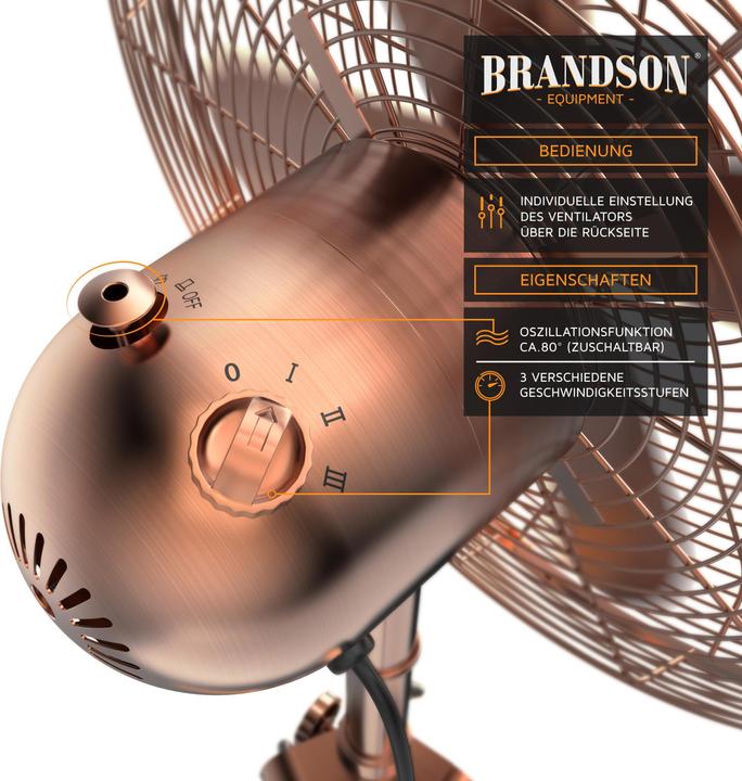 Immagine prodotto Brandson Ventilatore a piantana 49cm Ø, ventilatore 60W, treppiede, alloggiamento in metallo, ventilatore a (64 dB)