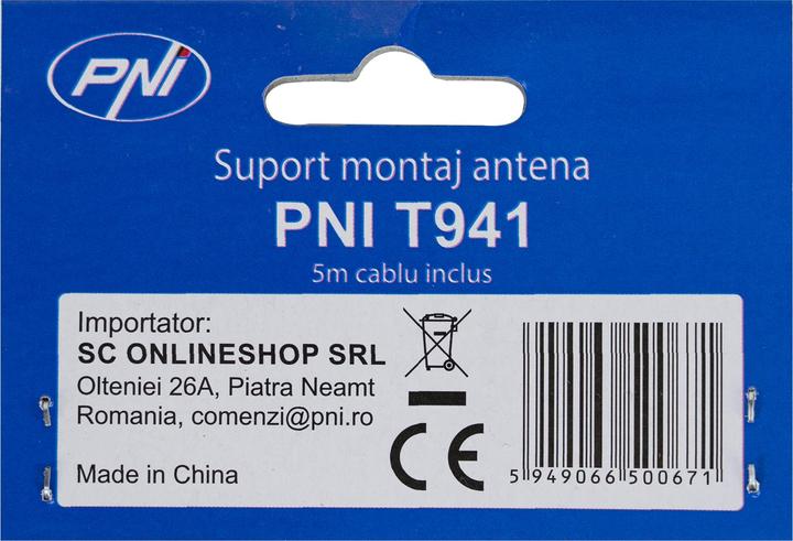 Productafbeelding PNI Steun voor montage van de T941-antenne op de kofferbak - inclusief 5 m kabel