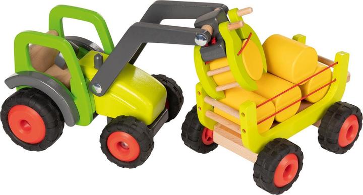 Immagine prodotto Goki Trattore in legno con carrello per il fieno