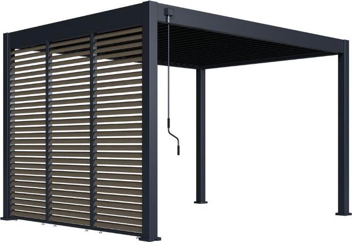 Image du produit Weide Paroi à lamelles imitation bois pour pergola, anthracite (6 cm, 123 cm)