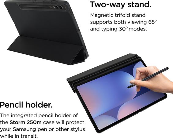 Image du produit Eiger Folio-Case mit Stylus-Halterung schwarz Storm 250m Stylus Case Black (Galaxy Tab S9+, Galaxy Tab S9 FE+, Galaxy Tab S10+)