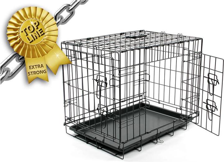 Immagine prodotto EBI Gabbia in filo metallico Topline 2 porte Flap in plastica (Cane, Pieghevole)