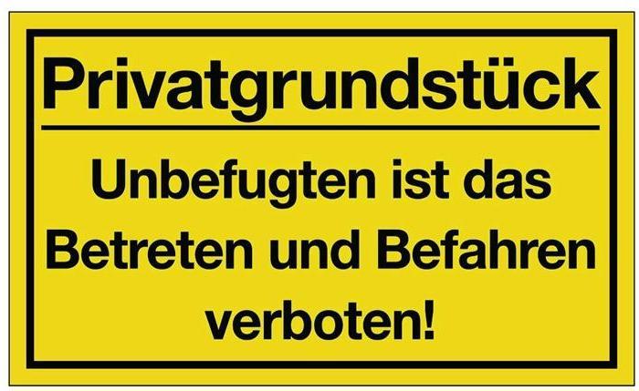 Image du produit HP Autozubehör Panneau de signalisation Terrain privé L400xl250 mm jaune noir plastique