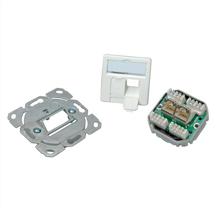 Produktbild Telegärtner TELEGAERTNER UPDose Cat6/Cl.E double 2xRJ45 alpinwhite AMJ45 (25.16.8650)