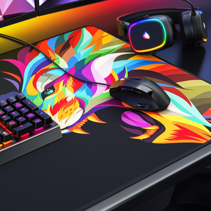 Produktbild Titanwolf Gaming Mauspad, XXXL Speed Mausmatte 1200 x 600 mm, Geschwindigkeit & Präzision, Colour Lion 2 (XXL)