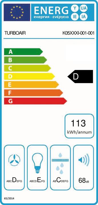 Etichetta energetica Turboair GIOIA WH/F/50 (Isola a baldacchino)