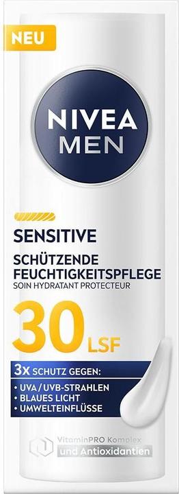 Immagine prodotto Nivea Men Sensitive Schützende Feuchtigkeitspflege LSF30 (50 ml, Crema da giorno, SPF 30)