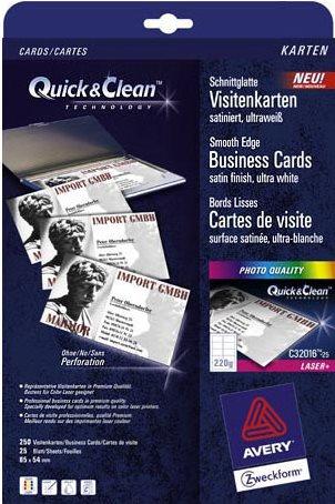 Produktbild Avery Premium Visitenkarten (220 g/m², 25 x, A4)