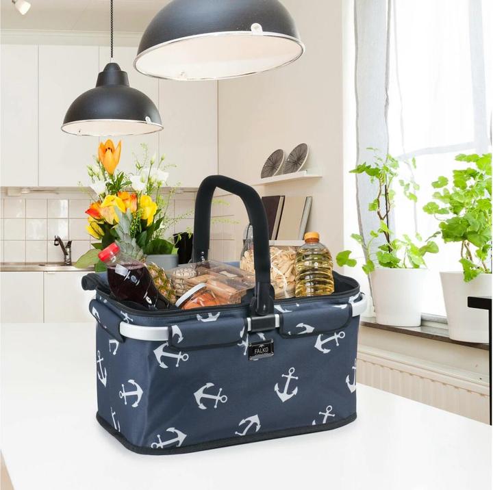 Produktbild Genius Einkaufskorb Falko, dunkelblau mit Ankern