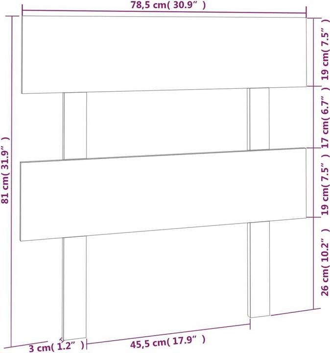 Actual product image VidaXL Lashonda (78.5 x 3 x 81 cm)