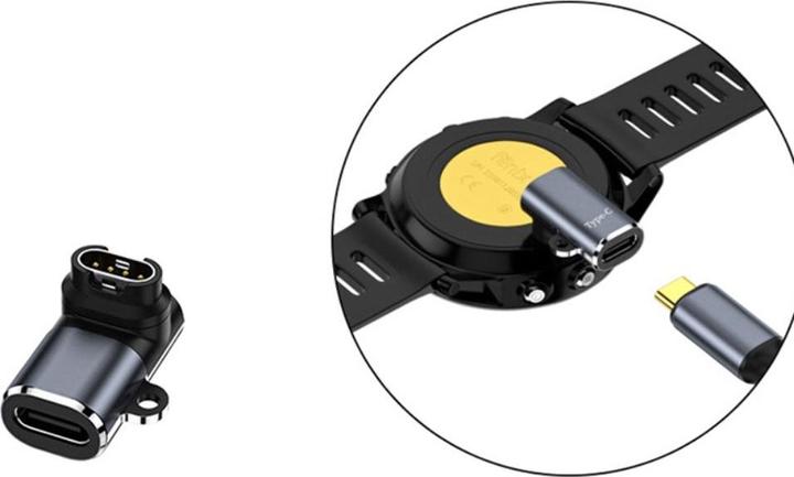 Actual product image Deltalabs Garmin Smart Watch Ladeanschluss Adapter Konverter mit USB C Anschluss