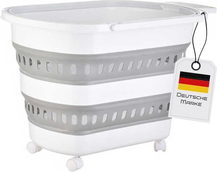 Produktbild König Design Wäschekorb Faltbar Wäschesammler Wäschebox Wäschetonne Aufbewahrungskorb 38 L (38 l)