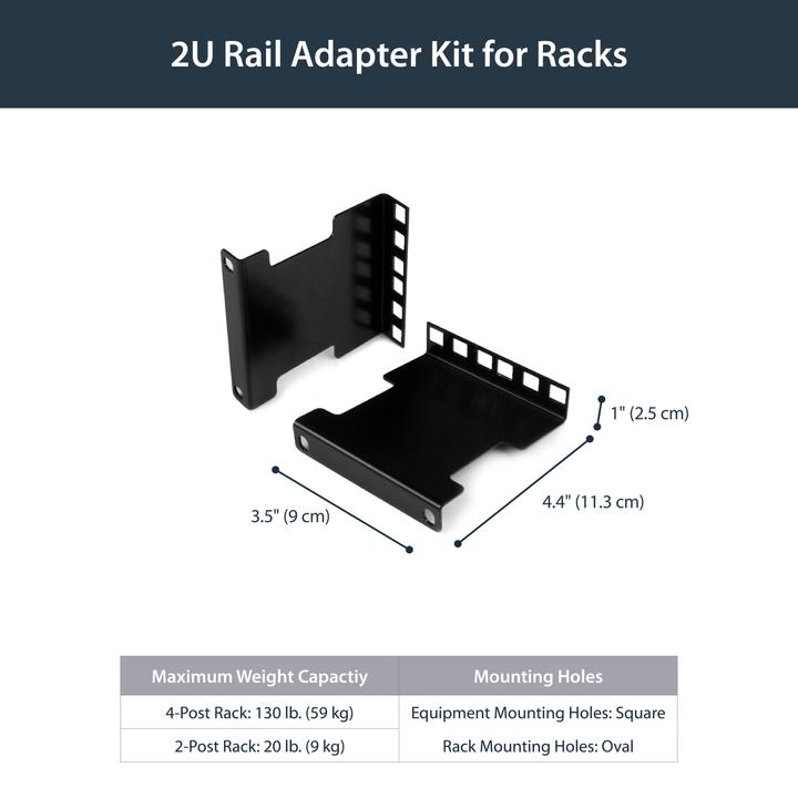Image du produit StarTech Adaptateur De Profondeur De Rack 4 Pouces - 2u