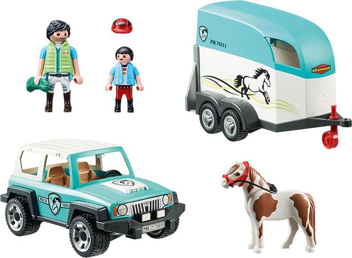Immagine prodotto Playmobil Auto con rimorchio pony (70511, Paese Playmobil)
